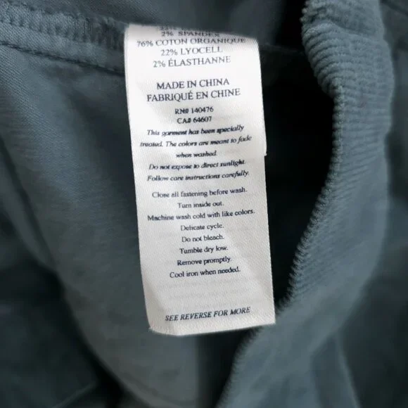 FAHERTY Michelle Dress Blue Corduroy Organic Cotton Lyocell Stretch EUC MEDIUM - Picture 8 of 9